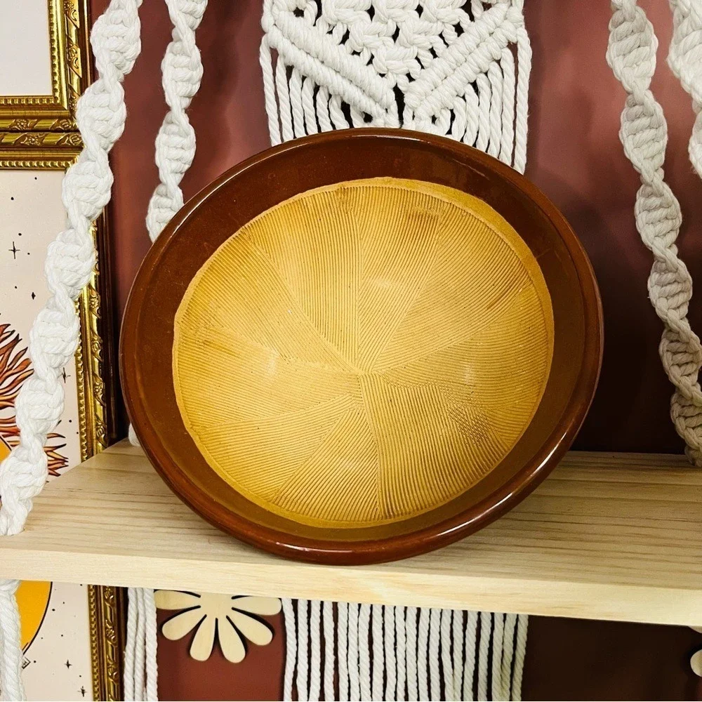 Handmade Art Pottery Altar Bowl | Rustic Brown Glazed‎ Ceramic | Ritual Decor |